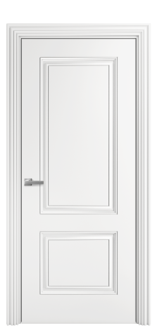 Дверь межкомнатная Turin 2 Цвет Белый Покрытие Эмаль  Наличник ML 85 Цена 61825