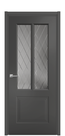 Дверь межкомнатная Paulo 2 Цвет Антрацит Покрытие Эмаль  Наличник L 50 Цена 43773