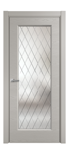 Дверь межкомнатная Рино 1 Цвет Серый Шелк Brash Покрытие Эмаль брашированная  Наличник L 75 Цена 46665