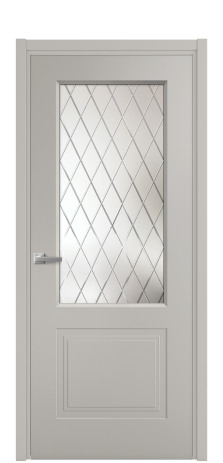 Дверь межкомнатная Рино 2 Цвет Серый Шелк Покрытие Эмаль  Наличник L 50 Цена 41980