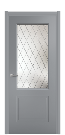 Дверь межкомнатная Рино 2 Цвет Гриджио Покрытие Эмаль  Наличник L 50 Цена 43223