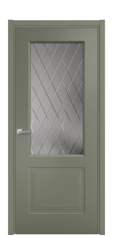 Дверь межкомнатная Rino 2 Цвет Зеленый Покрытие Эмаль  Наличник L 50 Цена 44558