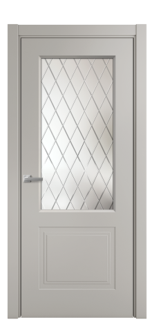 Дверь межкомнатная Рино 2 Цвет Серый Шелк Покрытие Эмаль  Наличник L 75 Цена 41980
