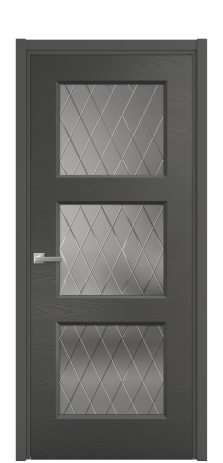 Дверь межкомнатная Рино 3 Цвет Антрацит Brash Покрытие Эмаль брашированная  Наличник L 50 Цена 46500