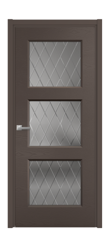 Дверь межкомнатная Rino 3 Цвет Коричневый Brash Покрытие Эмаль брашированная  Наличник L 50 Цена 46500