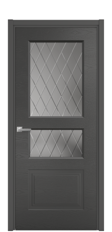 Дверь межкомнатная Rino 4 Цвет Антрацит Brash Покрытие Эмаль брашированная  Наличник L 50 Цена 46500