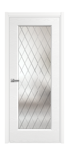 Дверь межкомнатная Плэйн 1 Цвет Белый Brash Покрытие Эмаль брашированная  Наличник L 50 Цена 45665