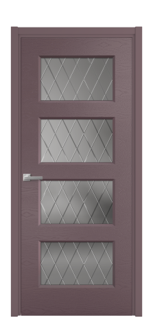 Дверь межкомнатная Плэйн 4 Цвет Лиловый Brash Покрытие Эмаль брашированная  Наличник L 50 Цена 45500