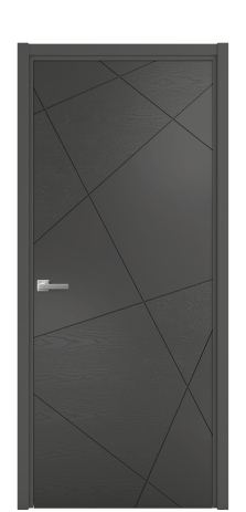 Дверь межкомнатная Twist 01 Цвет Антрацит Brash Покрытие Эмаль брашированная  Наличник L 50 Цена 46325