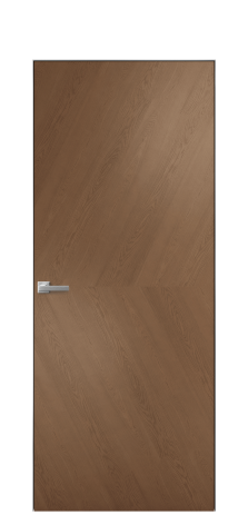 Дверь межкомнатная Unit 03 Цвет Дуб Темный Покрытие Шпон натуральный  Наличник Скрытый короб хром Цена 51850