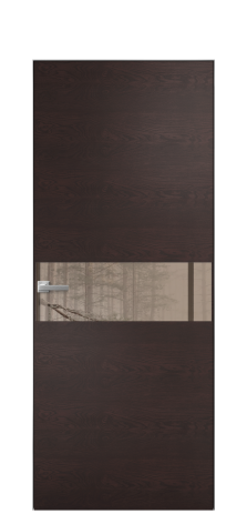 Дверь межкомнатная Ветро 11 Цвет Мореный Дуб Покрытие Шпон натуральный  Наличник Скрытый короб хром Цена 49950