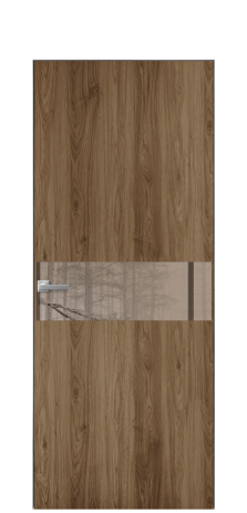 Дверь межкомнатная Vetro 11 Цвет Орех классический Покрытие ПВХ ПОД ДЕРЕВО Наличник Скрытый короб хром Цена 41500