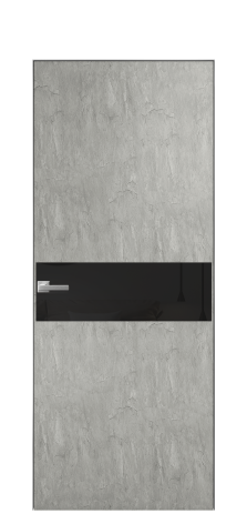 Дверь межкомнатная Vetro 11 Цвет Скол камня грей Покрытие ПВХ ФАКТУРНЫЕ Наличник Скрытый короб хром Цена 41000