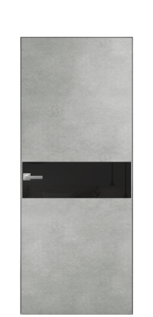 Дверь межкомнатная Vetro 11 Цвет Бетон серый Покрытие ПВХ ФАКТУРНЫЕ Наличник Скрытый короб хром Цена 41000