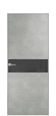 Дверь межкомнатная Vetro 11 Цвет Бетон серый Покрытие ПВХ ФАКТУРНЫЕ Наличник Скрытый короб хром Цена 41000