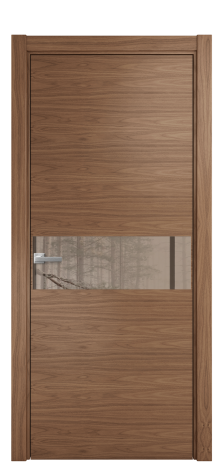Дверь межкомнатная Vetro 11 Цвет Американский Орех Покрытие Шпон натуральный  Наличник L 75 Цена 56700
