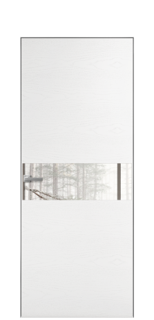 Дверь межкомнатная Vetro 11 Цвет Ясень Белый Покрытие Шпон крашеный  Наличник Скрытый короб хром Цена 47850