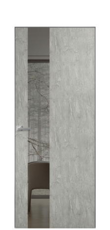 Дверь межкомнатная Ветро 14 Цвет Скол камня грей Покрытие ПВХ ФАКТУРНЫЕ Наличник Скрытый короб хром Цена 41500