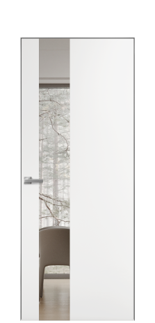 Дверь межкомнатная Ветро 14 Цвет Белый Покрытие Эмаль  Наличник Скрытый короб хром Цена 45550