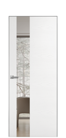 Дверь межкомнатная Ветро 14 Цвет Ясень Белый Покрытие Шпон крашеный  Наличник Скрытый короб хром Цена 47850