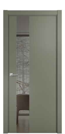 Дверь межкомнатная Ветро 14 Цвет Зеленый Покрытие Эмаль  Наличник L 75 Цена 47573