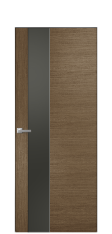 Дверь межкомнатная Ветро 14 Цвет Дуб Шоколад Покрытие Шпон масло  Наличник Скрытый короб хром Цена 51300