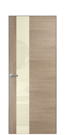 Дверь межкомнатная Vetro 14 Цвет Дуб Песочный Покрытие Шпон натуральный  Наличник Скрытый короб хром Цена 49450