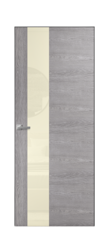Дверь межкомнатная Vetro 14 Цвет Дуб Кварц Покрытие Шпон натуральный  Наличник Скрытый короб хром Цена 49450