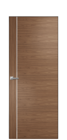 Дверь межкомнатная Ветро 17 Цвет Американский Орех Покрытие Шпон натуральный  Наличник Скрытый короб хром Цена 51850