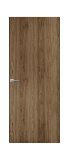 Дверь межкомнатная Slot 10-011 Цвет Орех классический Покрытие ПВХ ПОД ДЕРЕВО Наличник Скрытый короб хром Цена 38100