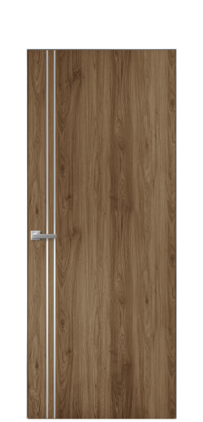 Дверь межкомнатная Slot 10-012 Цвет Орех классический Покрытие ПВХ ПОД ДЕРЕВО Наличник Скрытый короб хром Цена 38100