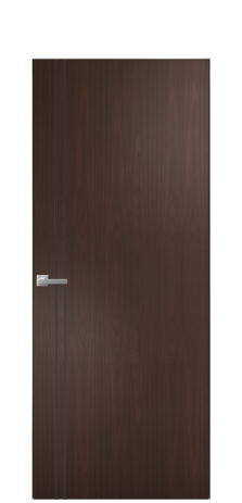 Дверь межкомнатная Slot 10-012 Цвет Каштановый Орех Покрытие Шпон натуральный  Наличник Скрытый короб хром Цена 48150