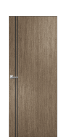 Дверь межкомнатная Slot 10-012 Цвет Дуб Кофе Покрытие Шпон масло  Наличник Скрытый короб хром Цена 47000