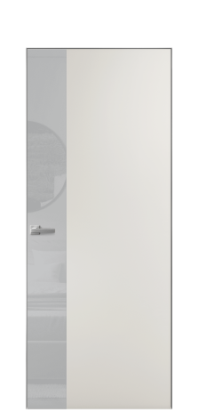 Дверь межкомнатная Vetro 19 Цвет Лайт Грей Покрытие ПВХ SOFT (ПЭТ) Наличник Скрытый короб хром Цена 46050
