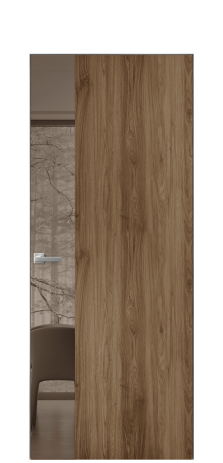 Дверь межкомнатная Vetro 19 Цвет Орех классический Покрытие ПВХ ПОД ДЕРЕВО Наличник Скрытый короб хром Цена 46050