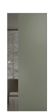 Дверь межкомнатная Vetro 19 Цвет Зеленый Покрытие Эмаль  Наличник Скрытый короб хром Цена 52313