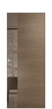 Дверь межкомнатная Vetro 19 Цвет Дуб Мускат Покрытие Шпон натуральный  Наличник Скрытый короб хром Цена 54500