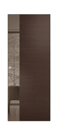 Дверь межкомнатная Vetro 19 Цвет Каштановый Орех Покрытие Шпон натуральный  Наличник Скрытый короб хром Цена 57500