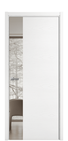 Дверь межкомнатная Vetro 19 Цвет Ясень Белый Покрытие Шпон крашеный  Наличник L 50 Цена 53825