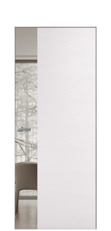 Дверь межкомнатная Vetro 19 Цвет Ясень Крем Покрытие Шпон крашеный  Наличник Скрытый короб хром Цена 52900