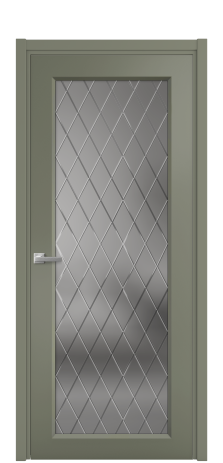 Дверь межкомнатная Страйп 1 Цвет Зеленый Покрытие Эмаль  Наличник L 50 Цена 47908