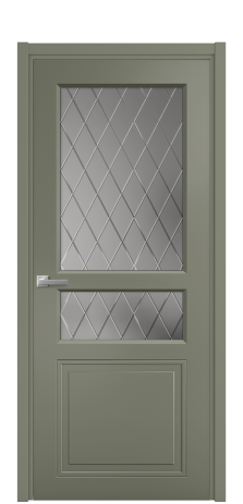 Дверь межкомнатная Stripe 4 Цвет Зеленый Покрытие Эмаль  Наличник L 50 Цена 45506
