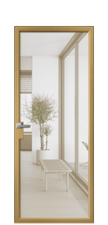 Дверь межкомнатная Фрейм 01 Цвет Латунь Покрытие Алюминий  Наличник Скрытый короб Цена 64860