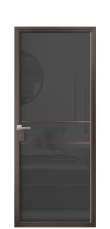 Дверь межкомнатная Frame 02 Цвет Антик Покрытие Алюминий  Наличник Скрытый короб Цена 78410