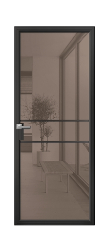 Дверь межкомнатная Фрейм 02 Цвет Черный Покрытие Алюминий  Наличник Скрытый короб Цена 69860