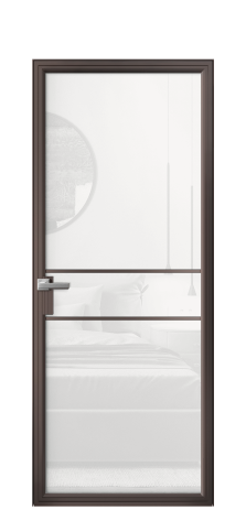 Дверь межкомнатная Фрейм 02 Цвет Антик Покрытие Алюминий  Наличник Скрытый короб Цена 71564