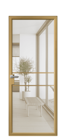 Дверь межкомнатная Фрейм 02 Цвет Латунь Покрытие Алюминий  Наличник Скрытый короб Цена 68140