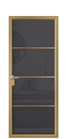 Дверь межкомнатная Frame 04 Цвет Латунь Покрытие Алюминий  Наличник Скрытый короб Цена 79330