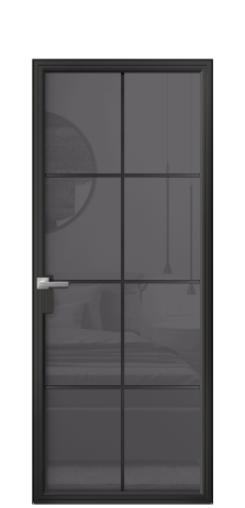 Дверь межкомнатная Frame 08 Цвет Черный Покрытие Алюминий  Наличник Скрытый короб Цена 76170