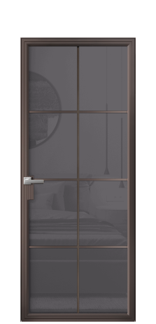 Дверь межкомнатная Frame 08 Цвет Антик Покрытие Алюминий  Наличник Скрытый короб Цена 83450